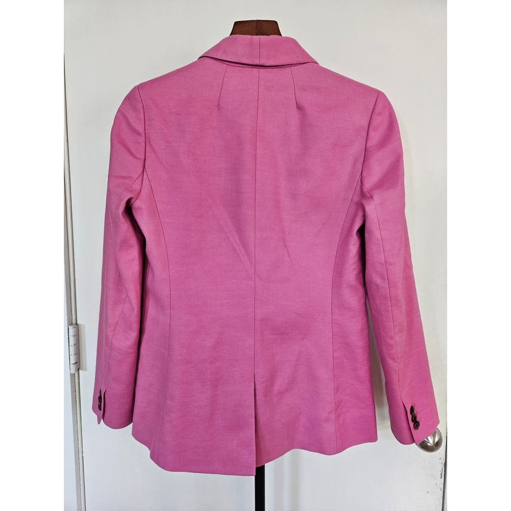 J.Crew Parke Blazer Womens 2 Pink Linen Blend Single Button - Picture 2 of 10